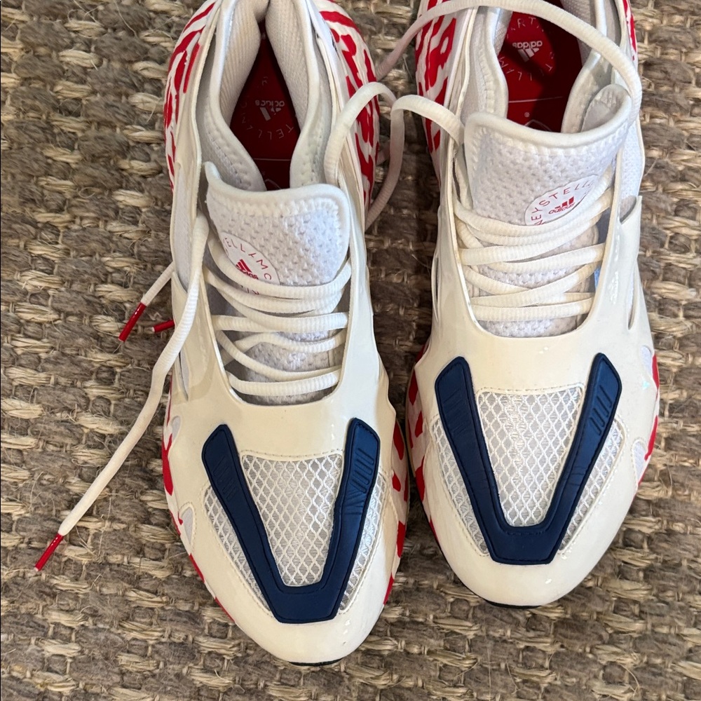 Adidas by Stella McCartney White and Red Athletic Shoes